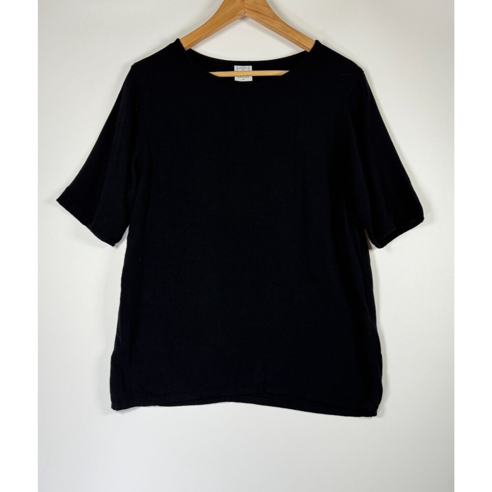 Loose San Francisco Top Womens Medium‎ Black Minimalist Textured Modern Artisan